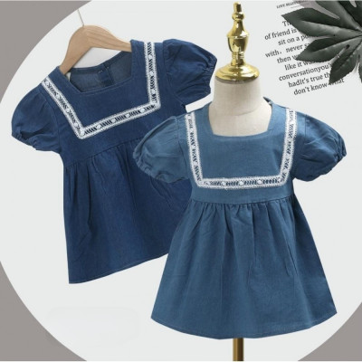 dress zigzag pattern renda - dress anak perempuan (ONLY 3PCS)